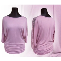 Tunika Bonita z koronką na rękawach 3/4 - pudrowy róż